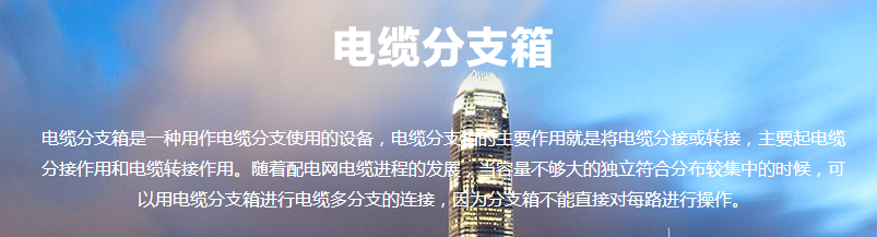 电缆分支箱概述